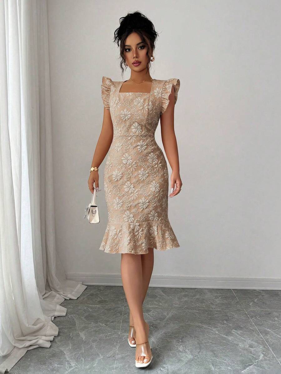 Verity™ | Jacquard Mermaid Midi Dress
