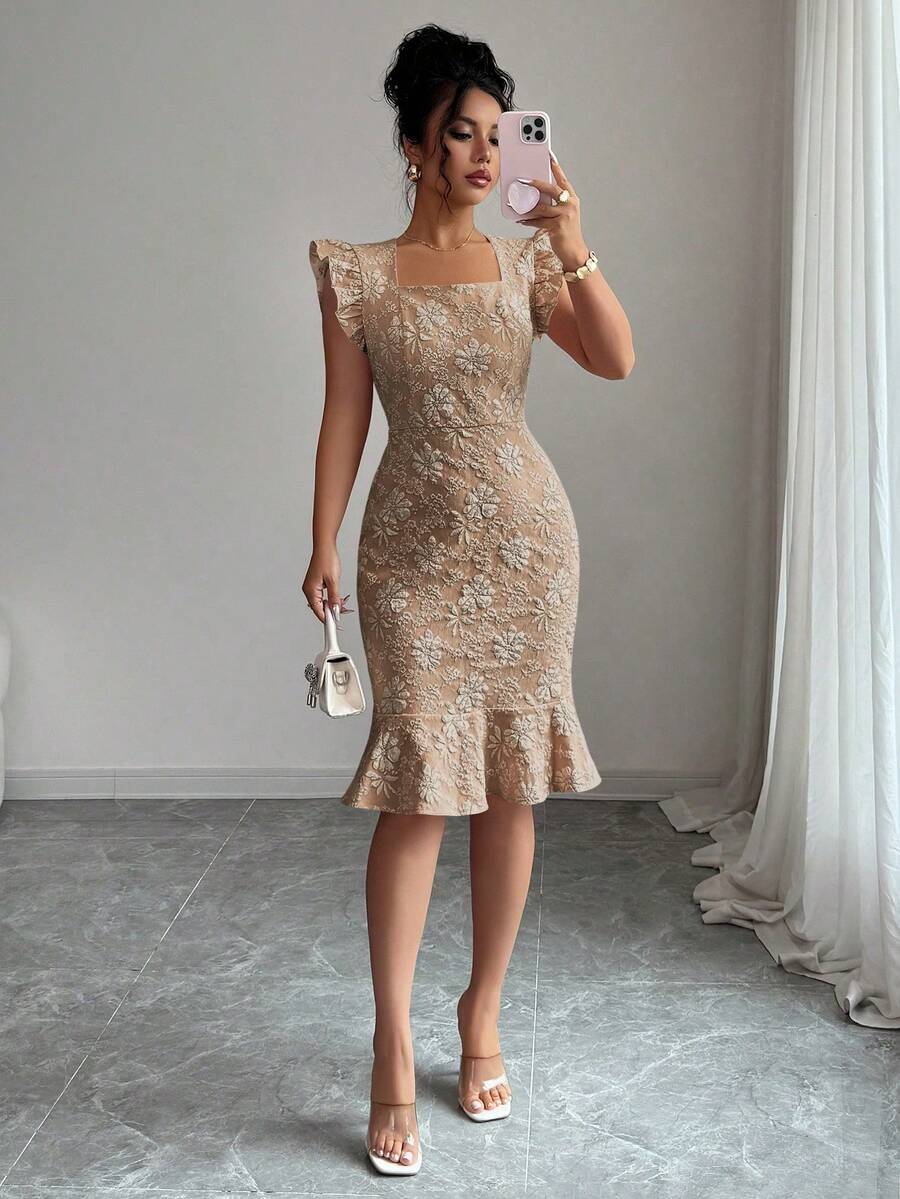 Verity™ | Jacquard Mermaid Midi Dress