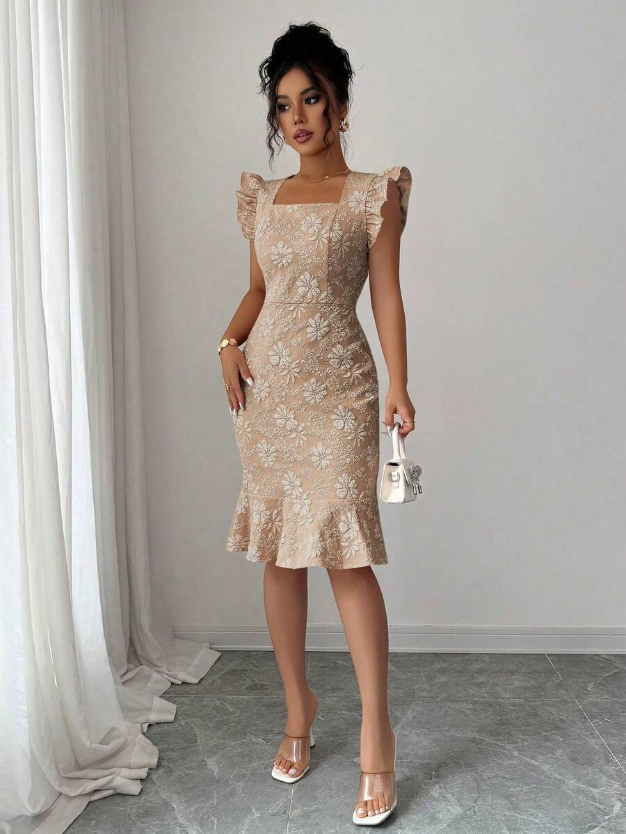 Verity™ | Jacquard Mermaid Midi Dress