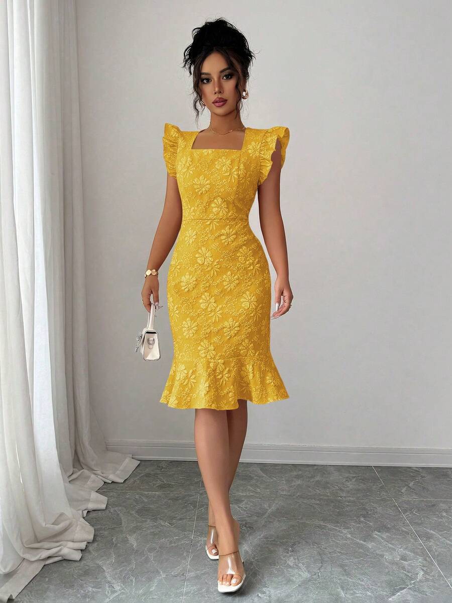 Verity™ | Jacquard Mermaid Midi Dress