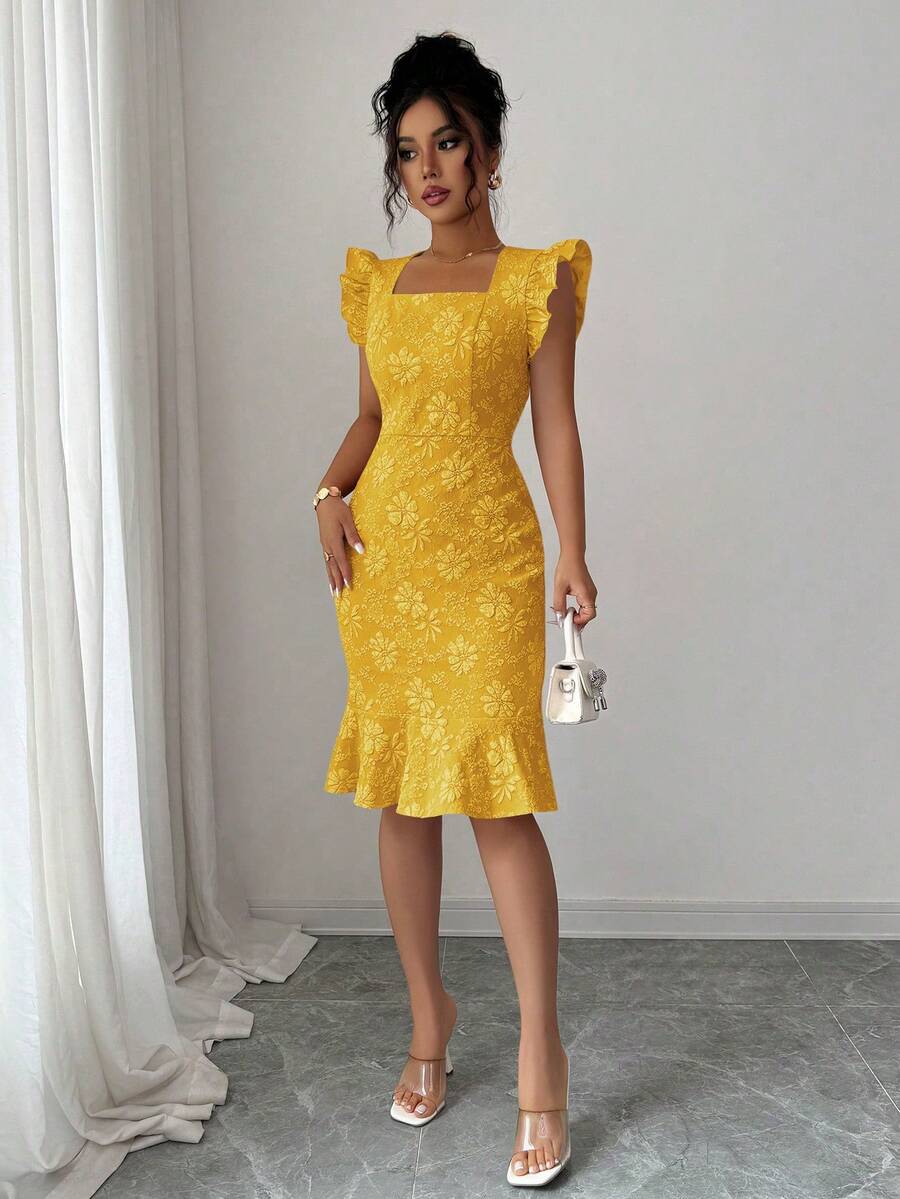 Verity™ | Jacquard Mermaid Midi Dress