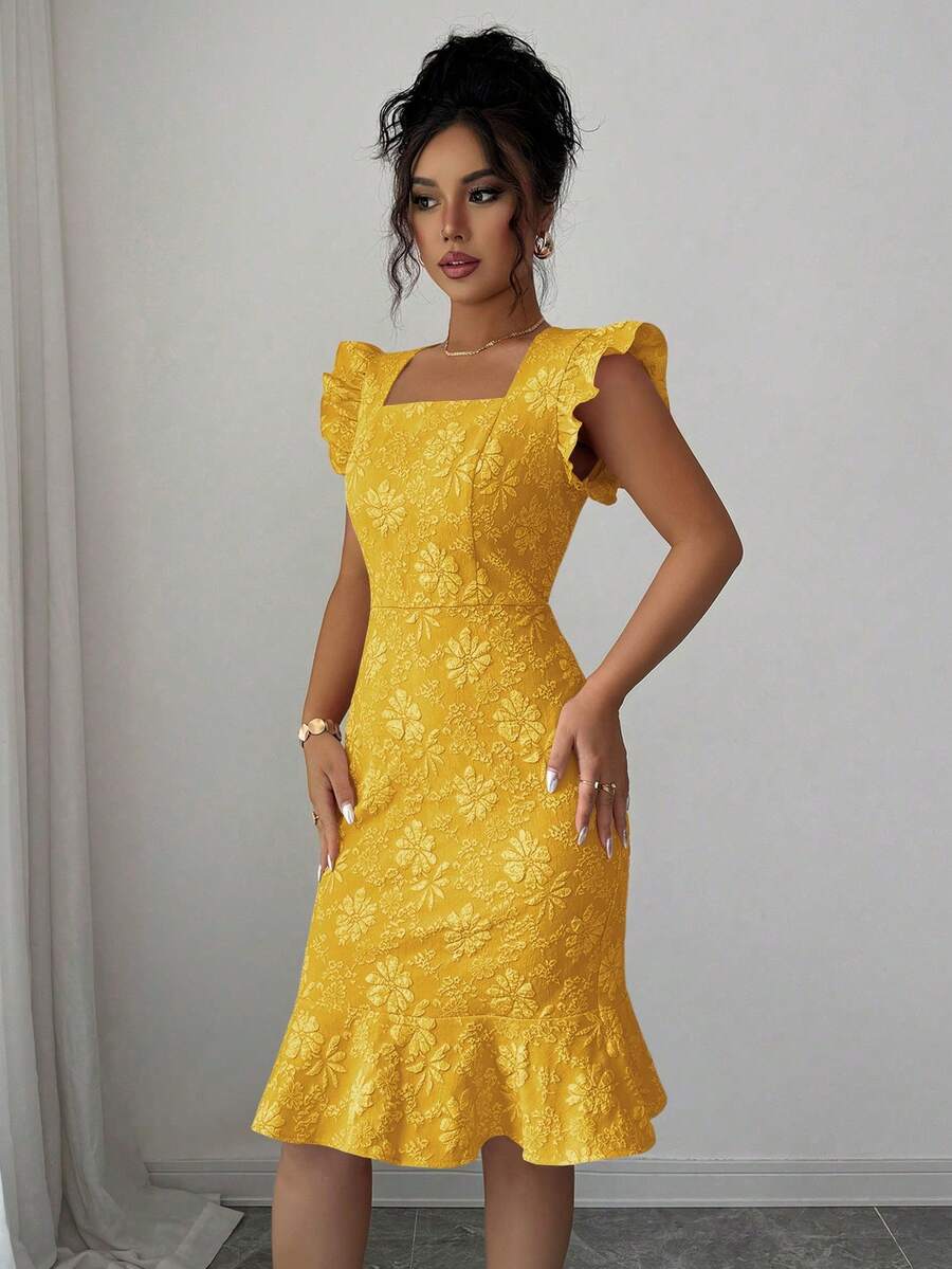 Verity™ | Jacquard Mermaid Midi Dress