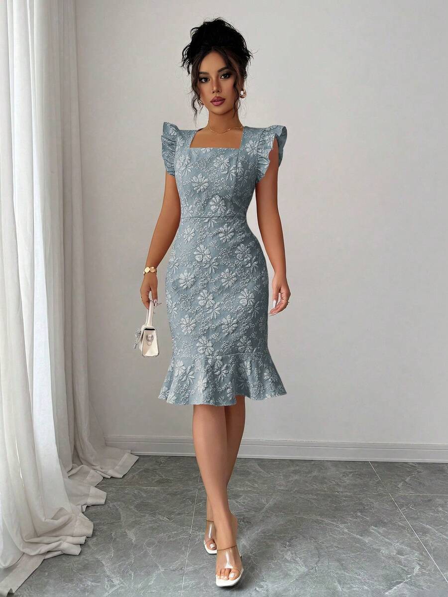 Verity™ | Jacquard Mermaid Midi Dress