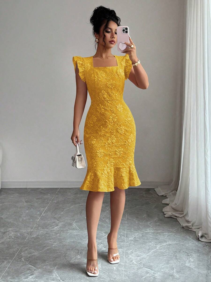Verity™ | Jacquard Mermaid Midi Dress