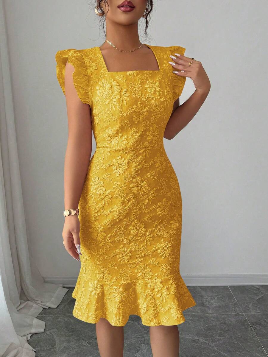 Verity™ | Jacquard Mermaid Midi Dress