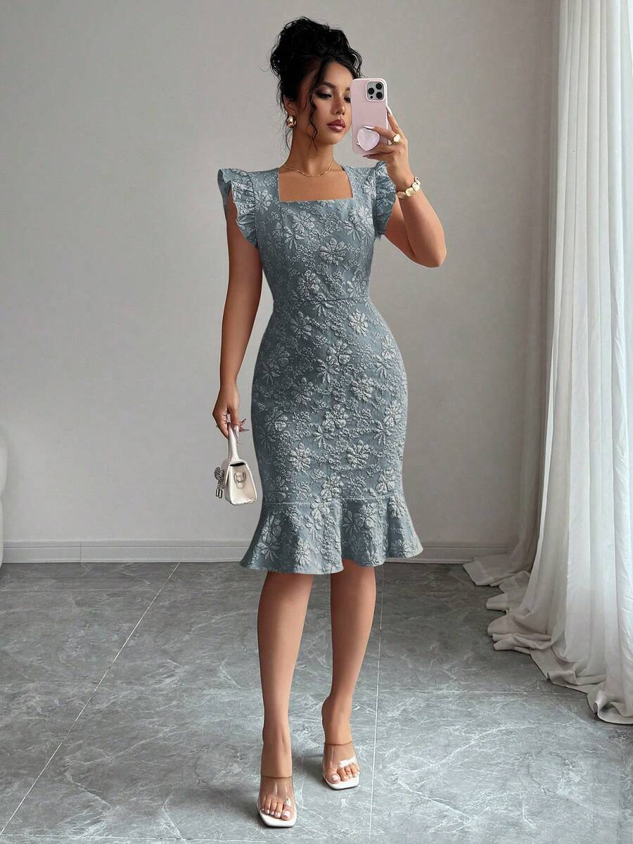 Verity™ | Jacquard Mermaid Midi Dress