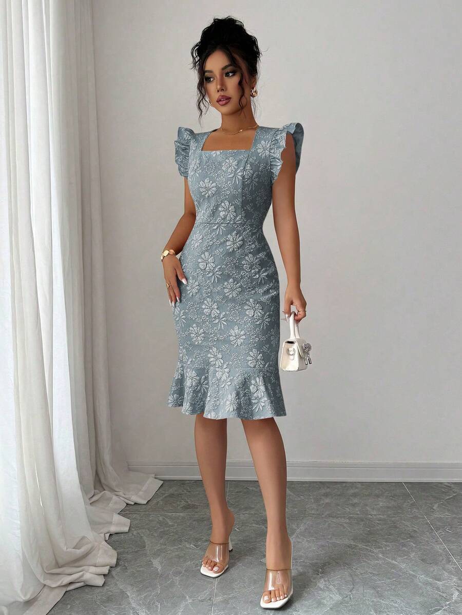 Verity™ | Jacquard Mermaid Midi Dress