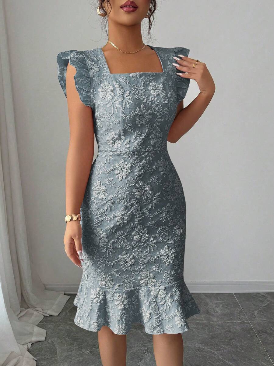 Verity™ | Jacquard Mermaid Midi Dress