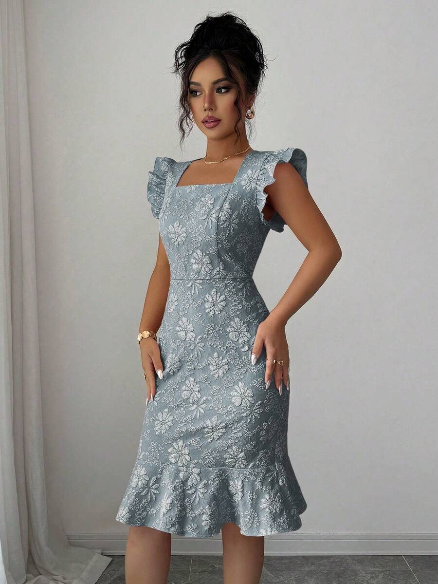 Verity™ | Jacquard Mermaid Midi Dress