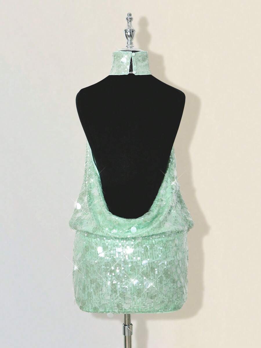 Leona™ | Draped Halter Bodycon Mini Dress