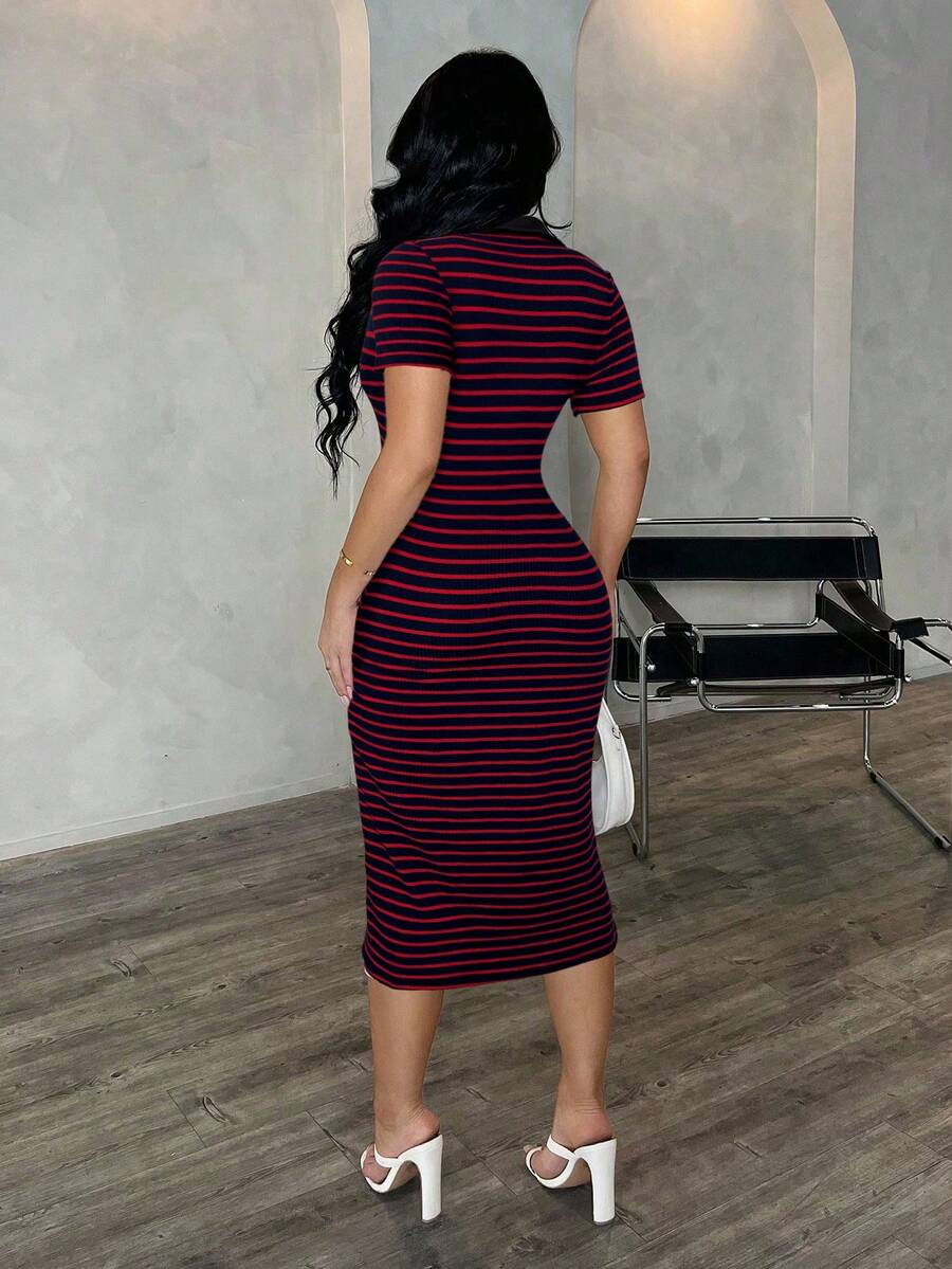Cosima™ | Striped Polo Midi Dress