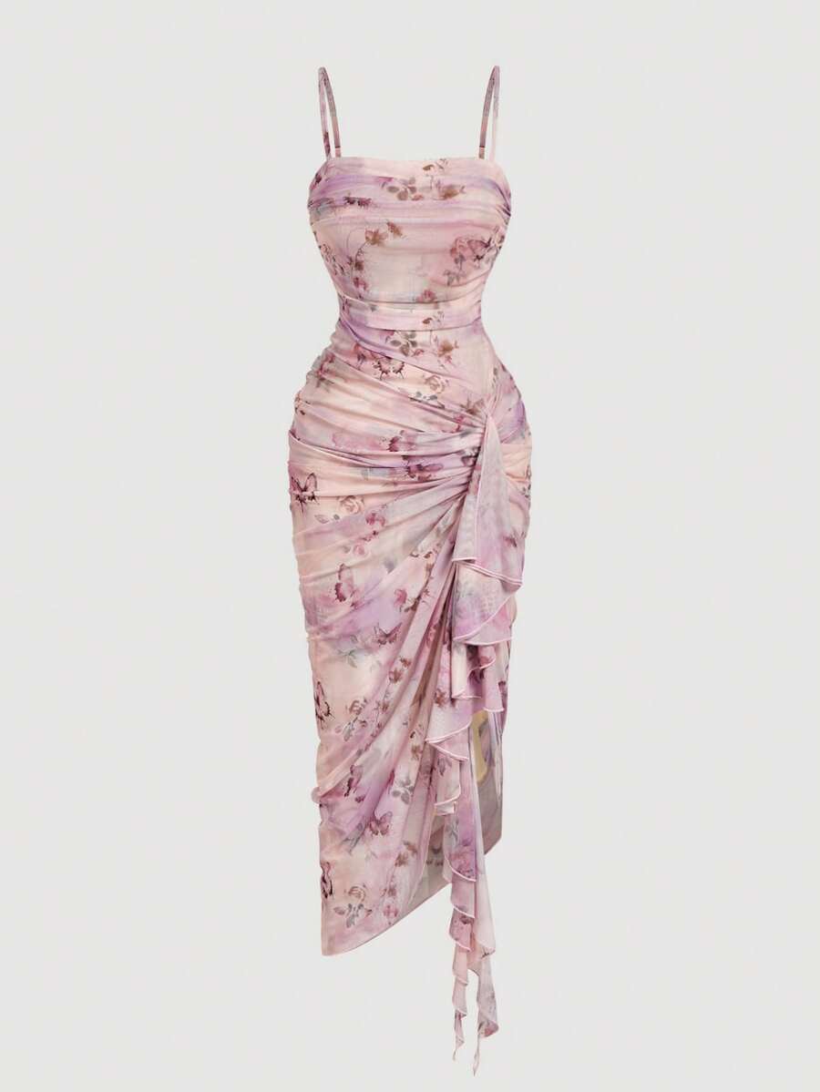 Anika™ | Ruffle Hem Floral Midi Dress