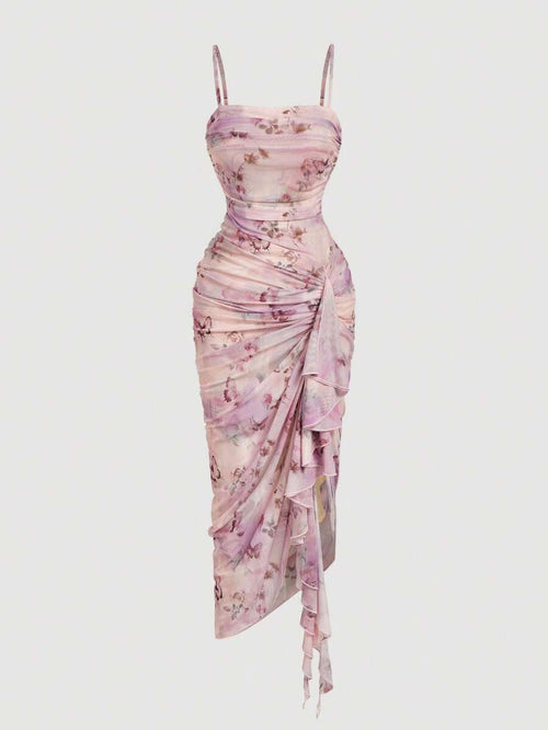 Anika™ | Ruffle Hem Floral Midi Dress
