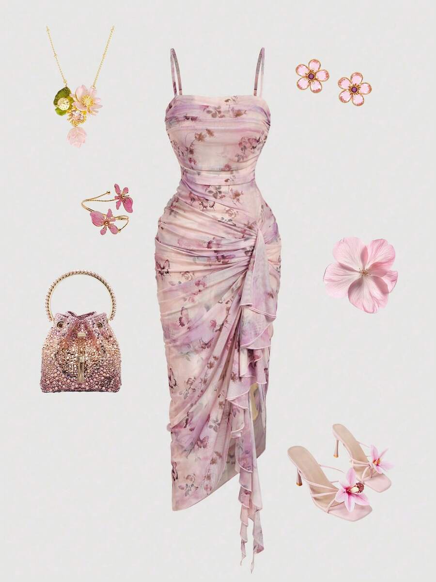 Anika™ | Ruffle Hem Floral Midi Dress