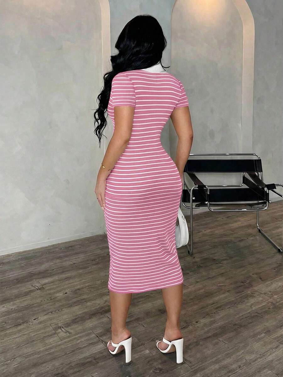 Cosima™ | Striped Polo Midi Dress