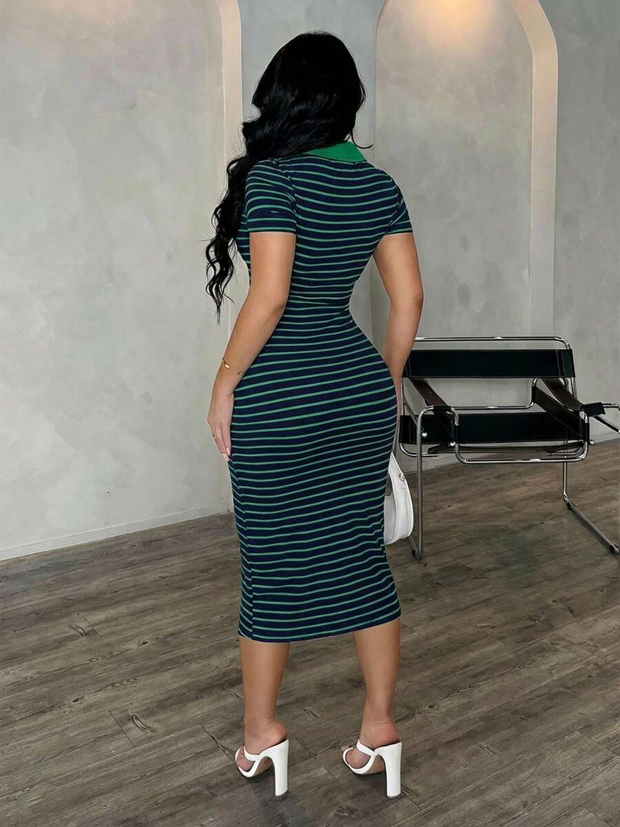 Cosima™ | Striped Polo Midi Dress