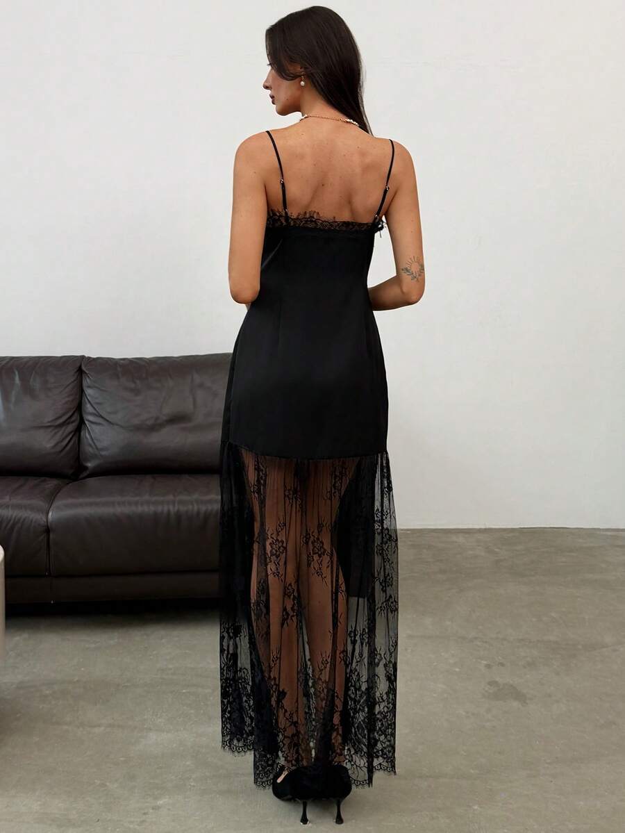 Noelle™ | Lace Trim Maxi Dress