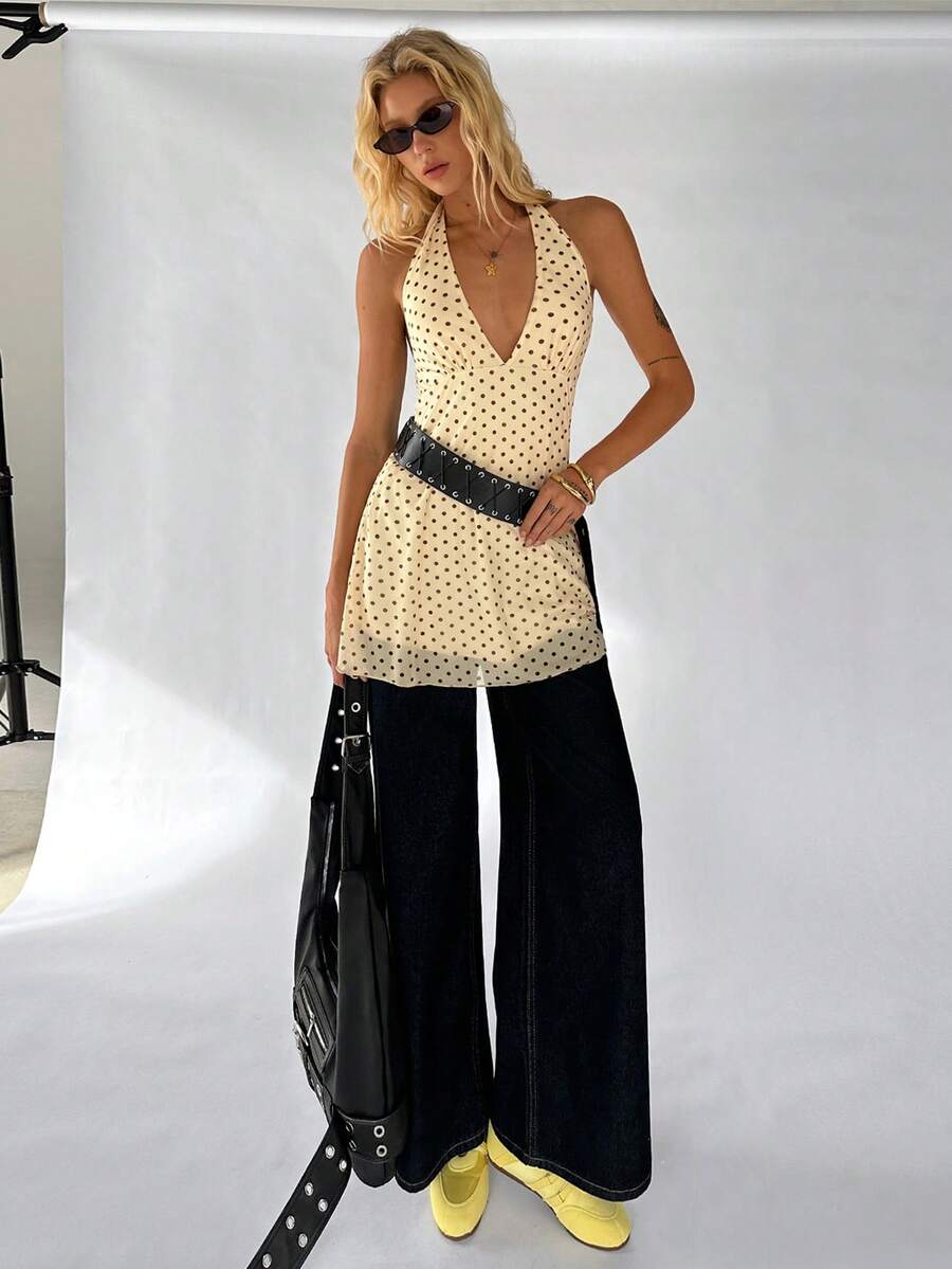 Nerissa™ | Polka Dot Halter Mini Dress