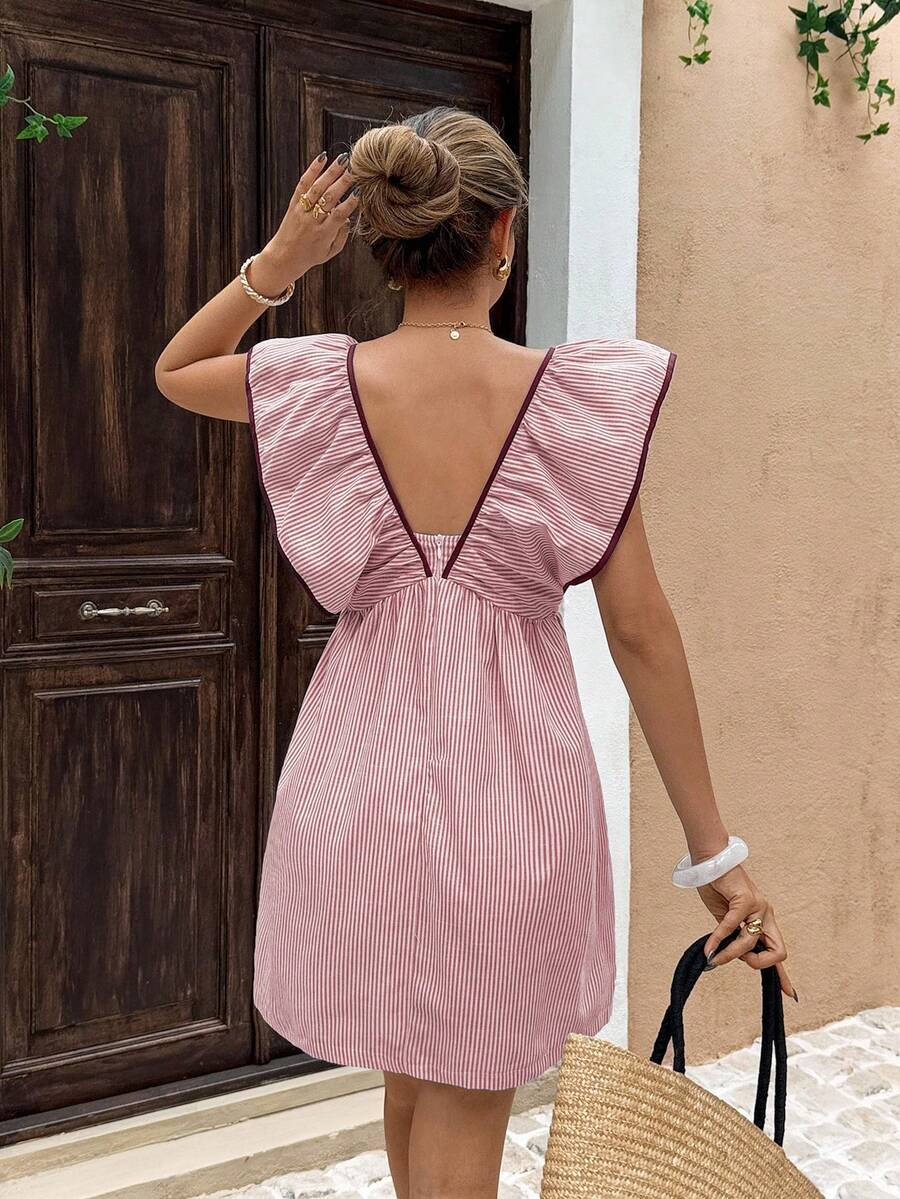 Clementine™ | Tie Front Ruffle Mini Dress