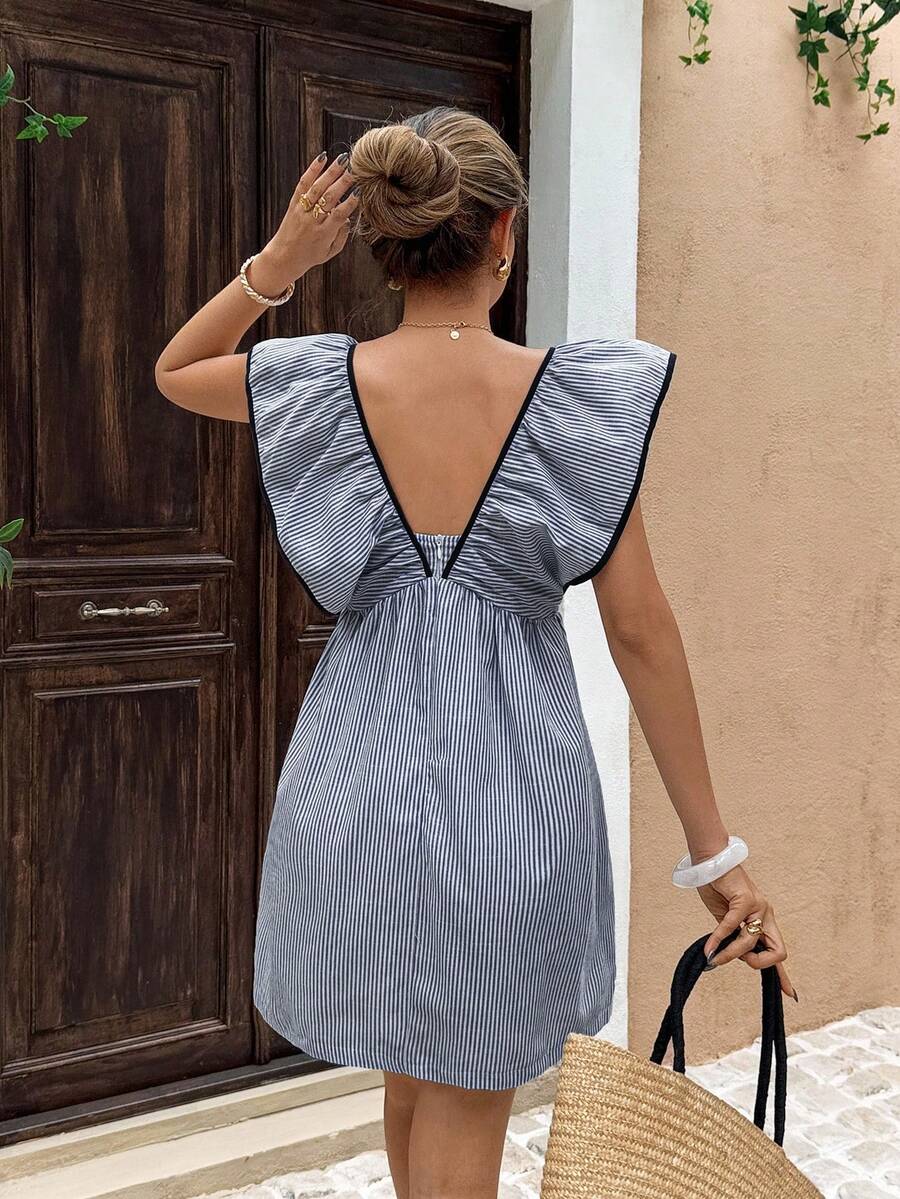 Clementine™ | Tie Front Ruffle Mini Dress