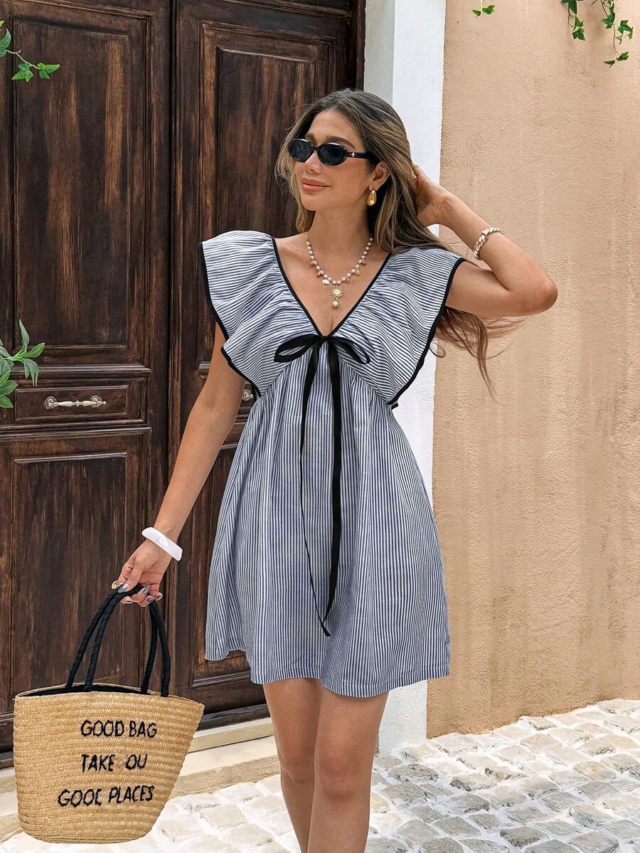 Clementine™ | Tie Front Ruffle Mini Dress