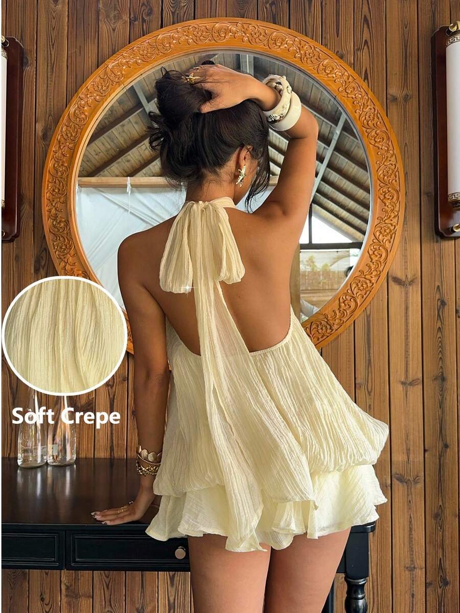 Saoirse™ | Contrast Lace Halter Mini Dress