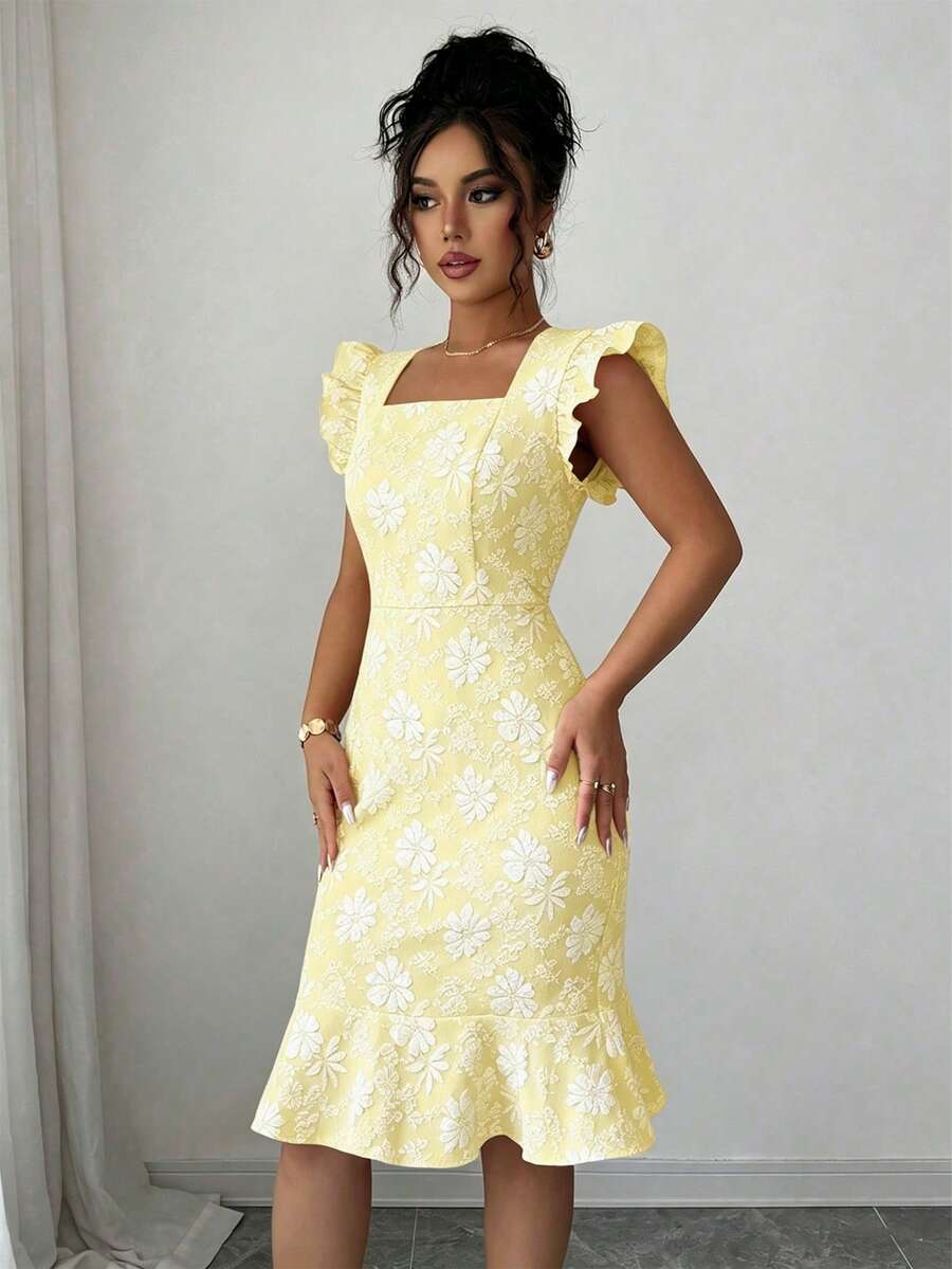 Verity™ | Jacquard Mermaid Midi Dress