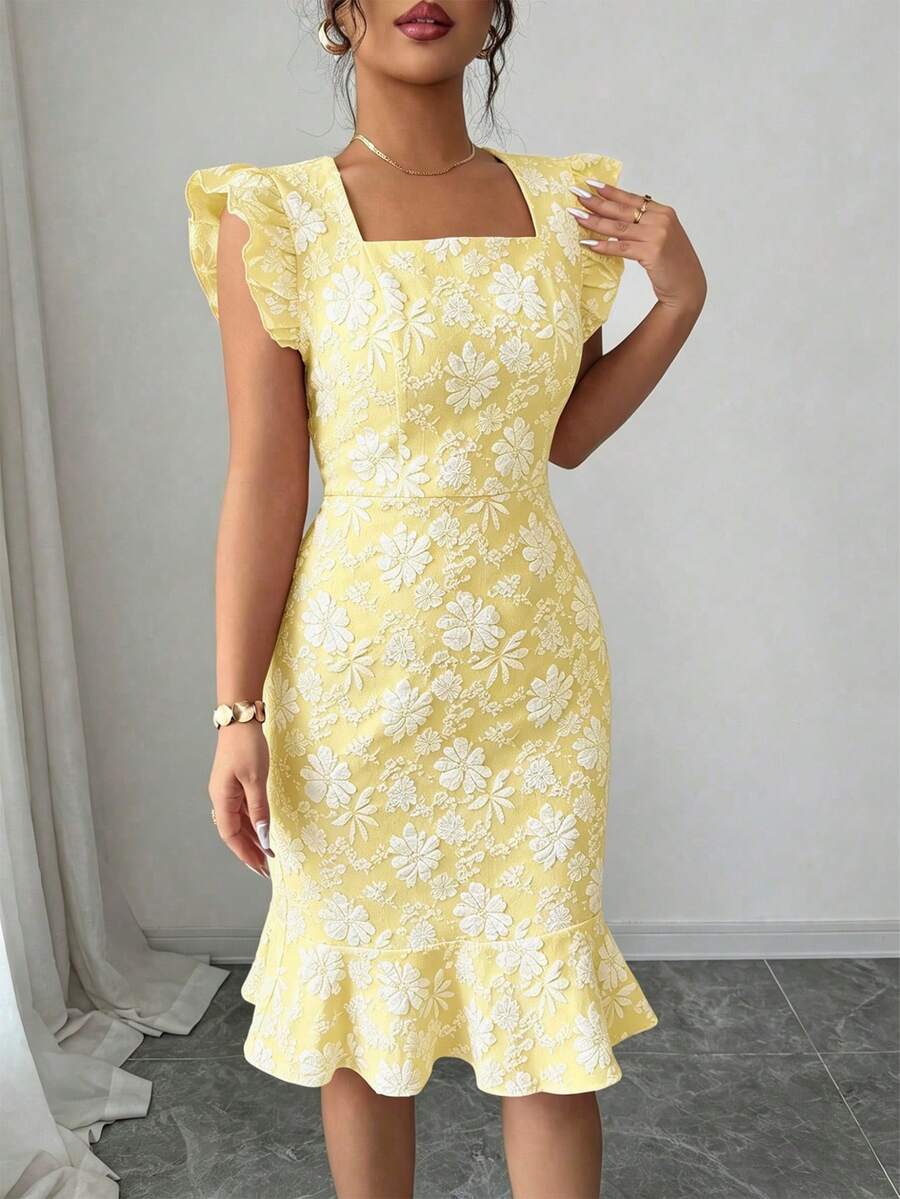 Verity™ | Jacquard Mermaid Midi Dress