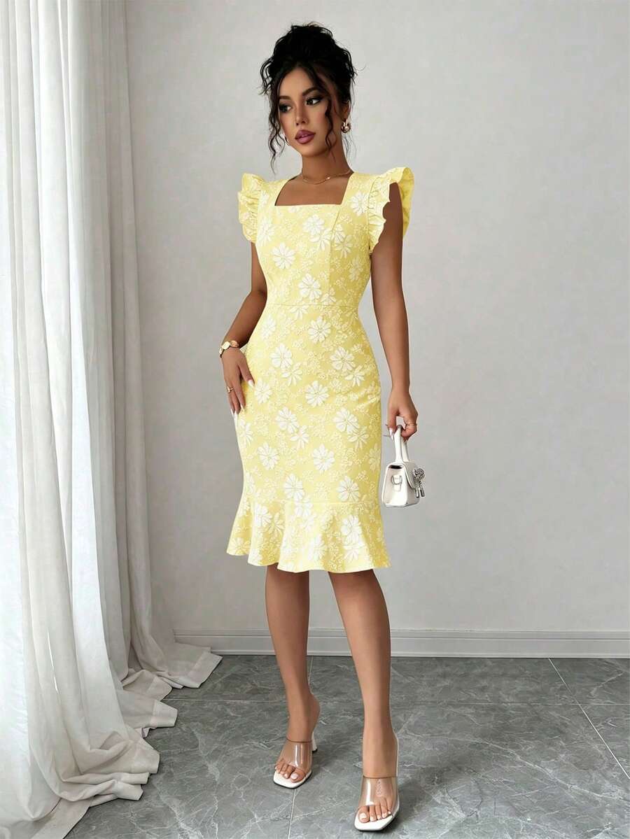 Verity™ | Jacquard Mermaid Midi Dress