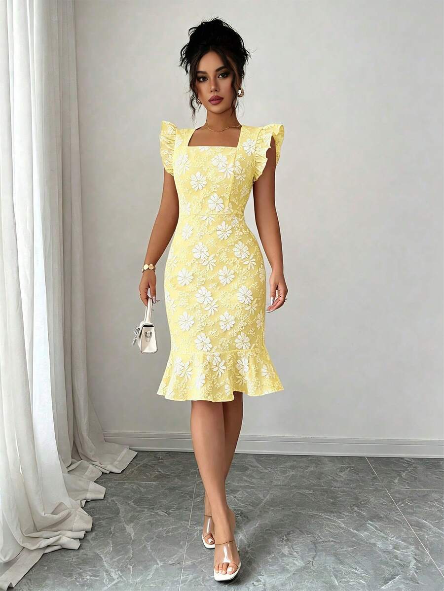 Verity™ | Jacquard Mermaid Midi Dress