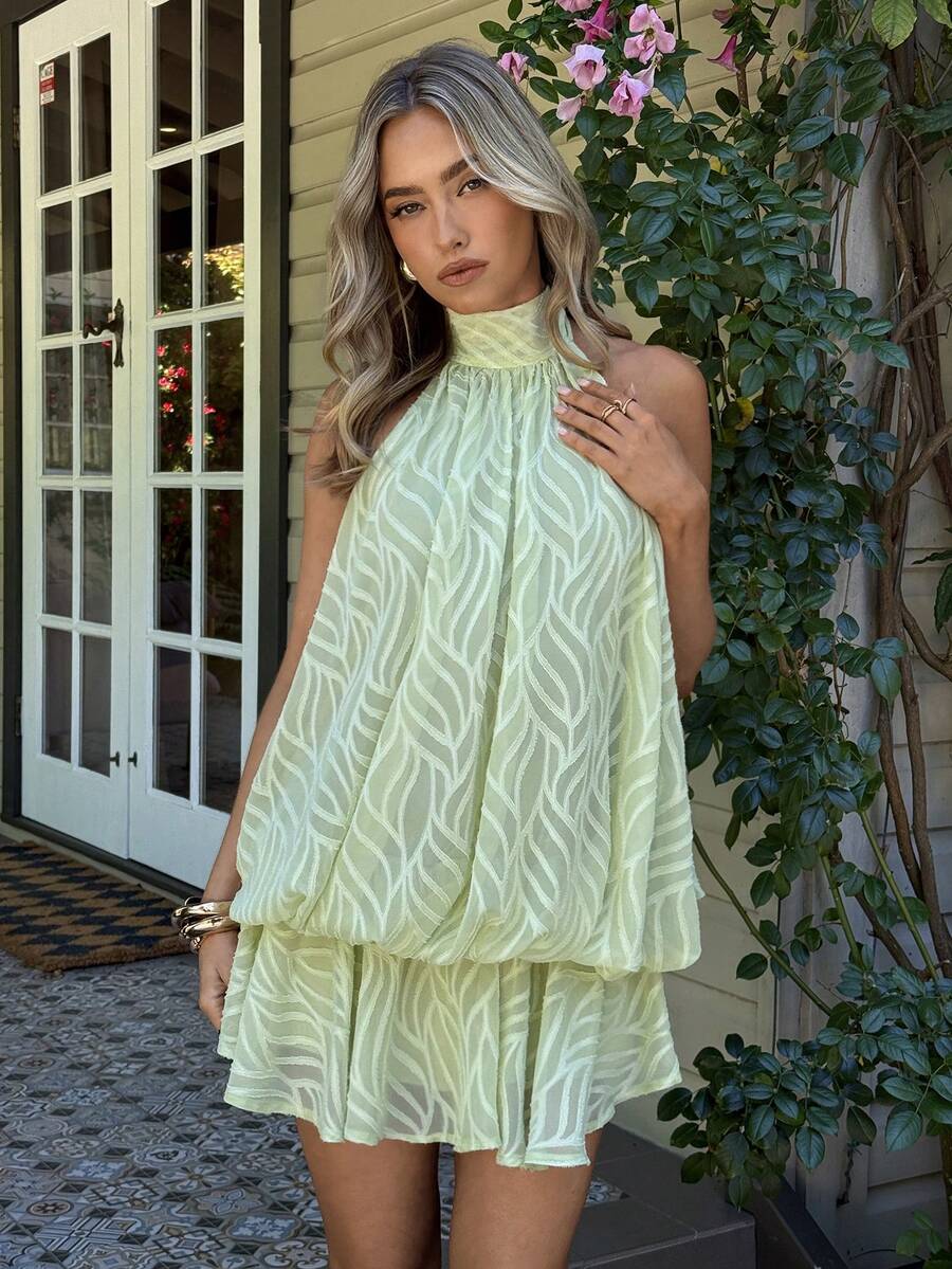 Saoirse™ | Contrast Lace Halter Mini Dress