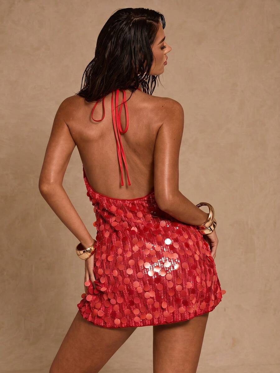 Freya™ | Sequin Halter Mini Dress