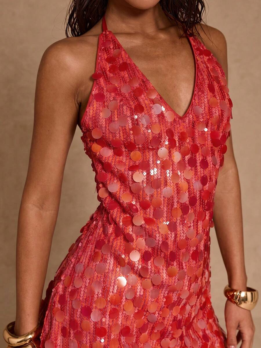 Freya™ | Sequin Halter Mini Dress