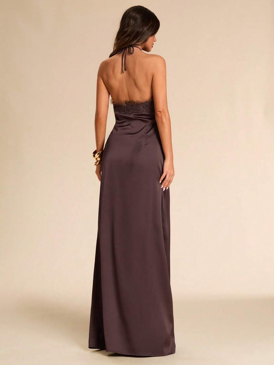 Giselle™ | Halter Lace Maxi Dress