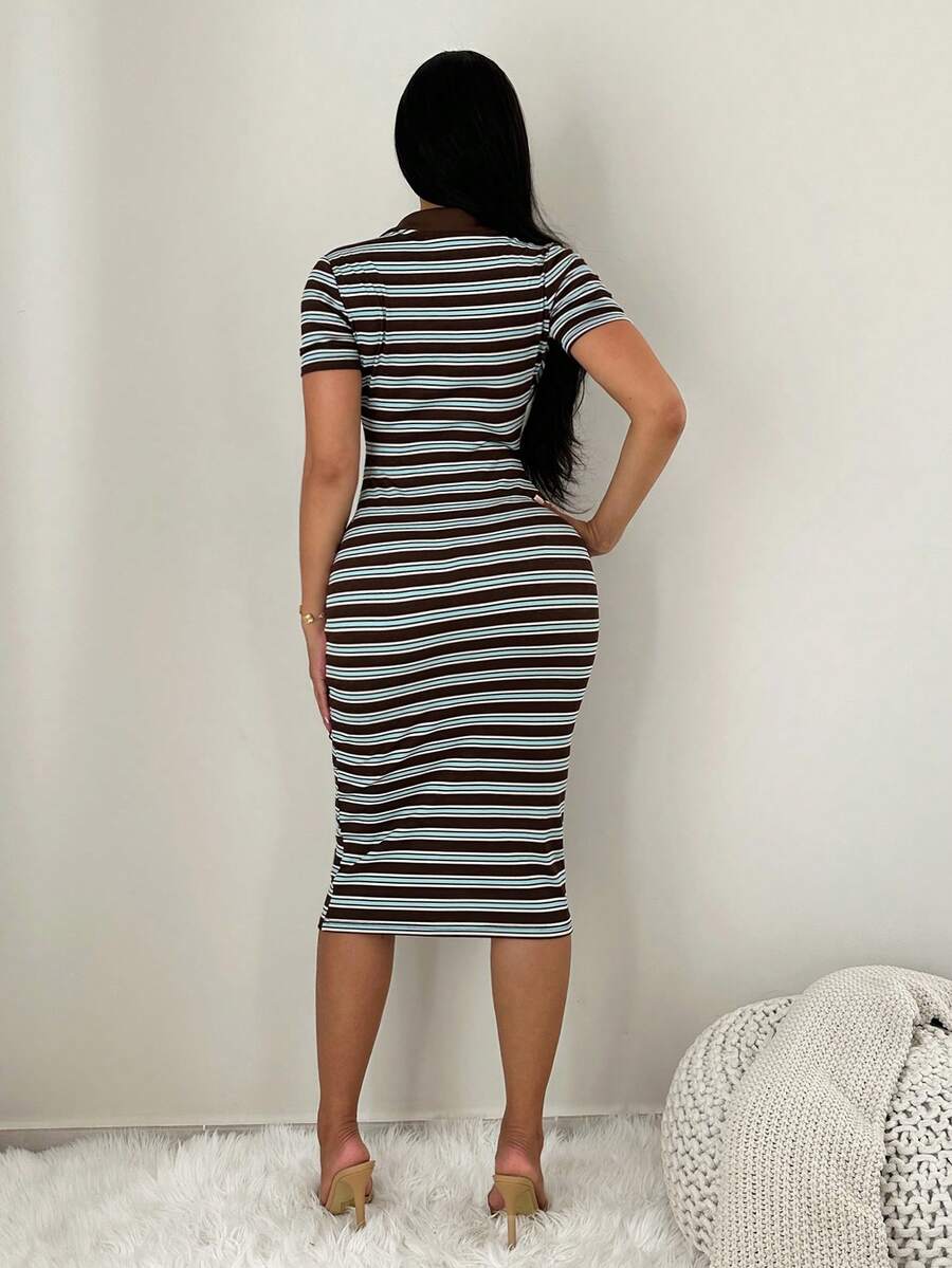 Cosima™ | Striped Polo Midi Dress