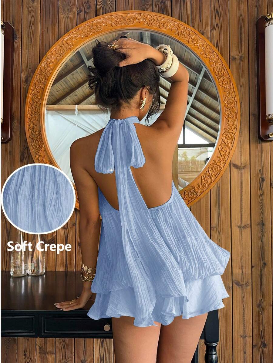 Saoirse™ | Contrast Lace Halter Mini Dress