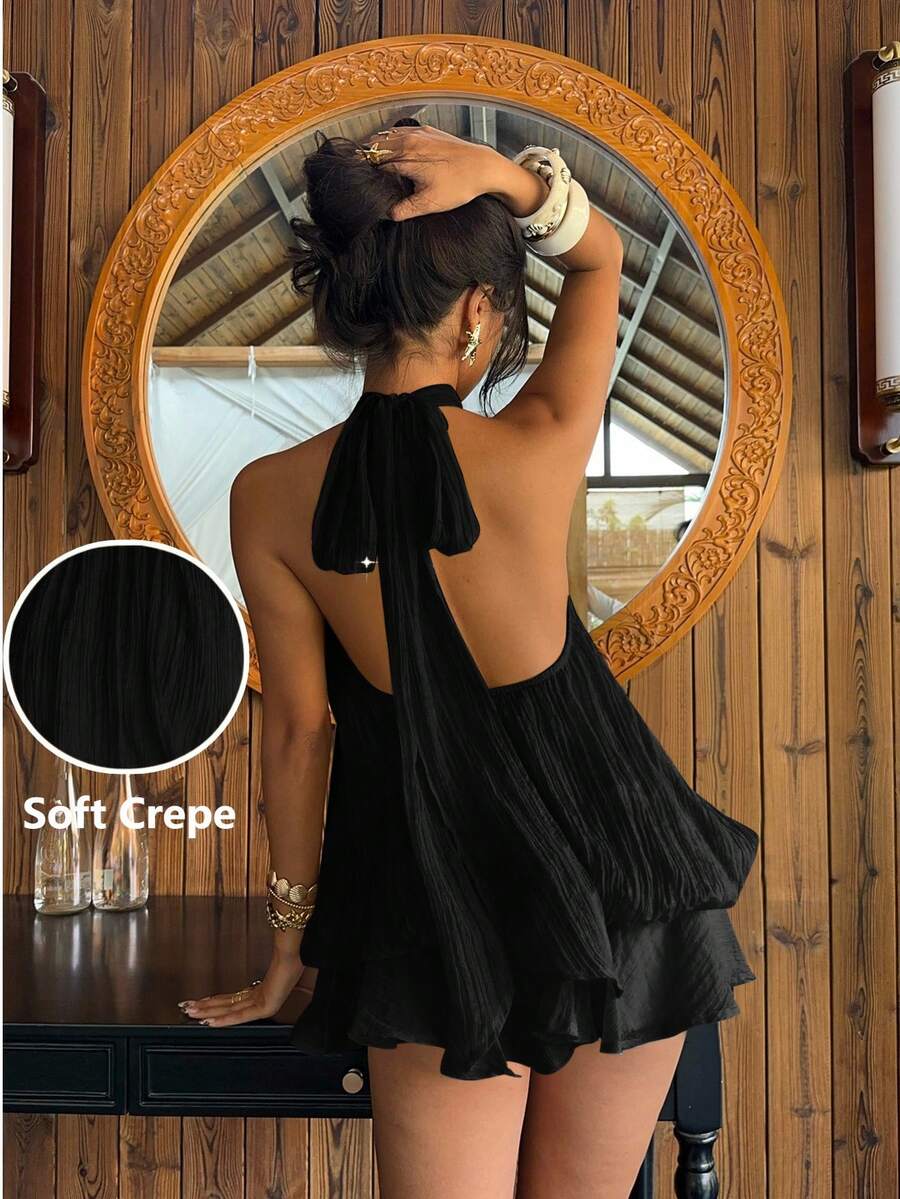 Saoirse™ | Contrast Lace Halter Mini Dress