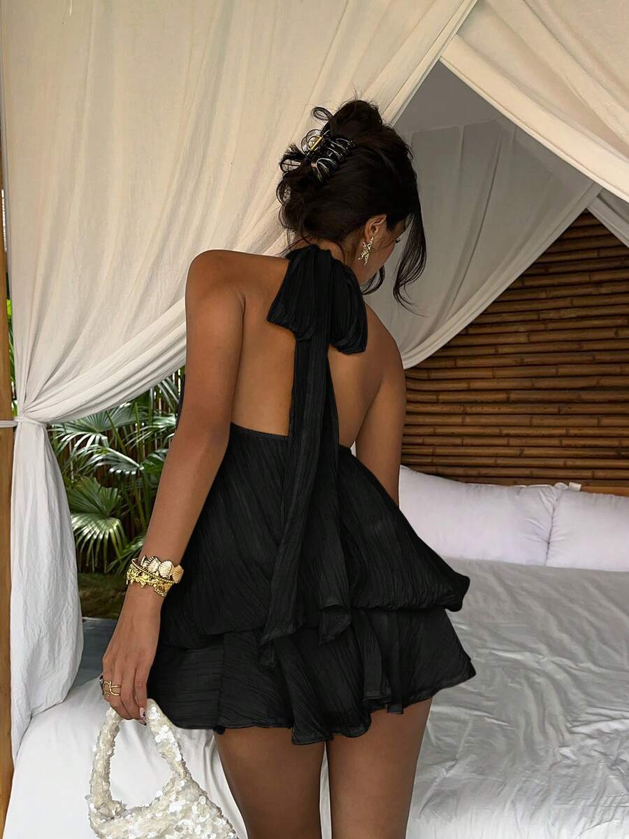 Saoirse™ | Contrast Lace Halter Mini Dress