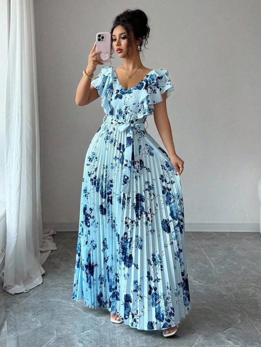 Zinnia™ | Printed Ruffle Maxi Dress