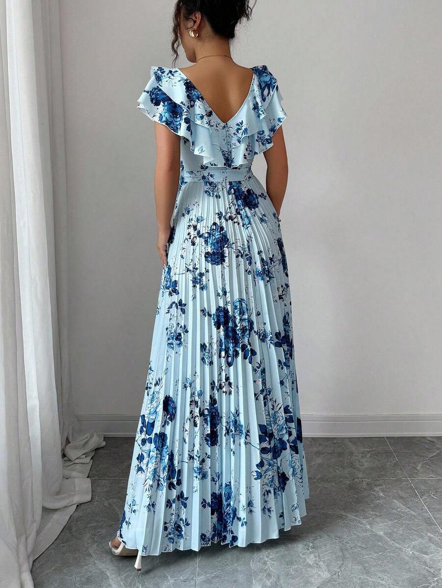 Zinnia™ | Printed Ruffle Maxi Dress