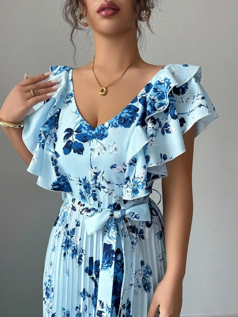 Zinnia™ | Printed Ruffle Maxi Dress