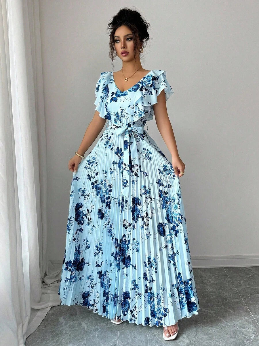 Zinnia™ | Printed Ruffle Maxi Dress