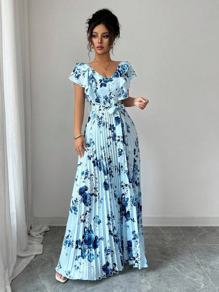 Zinnia™ | Printed Ruffle Maxi Dress