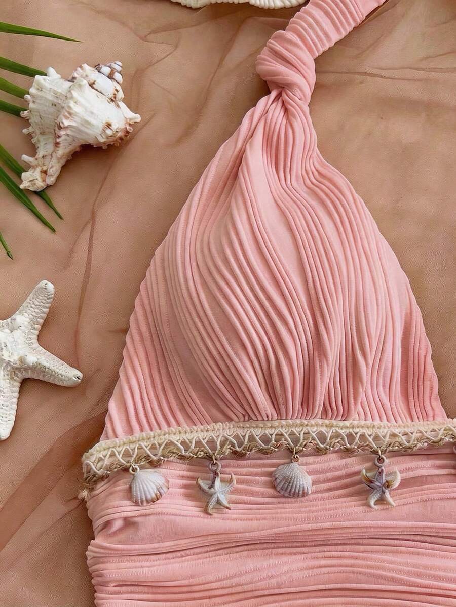 Shelby™ | Shell Tie-Back Halter Dress