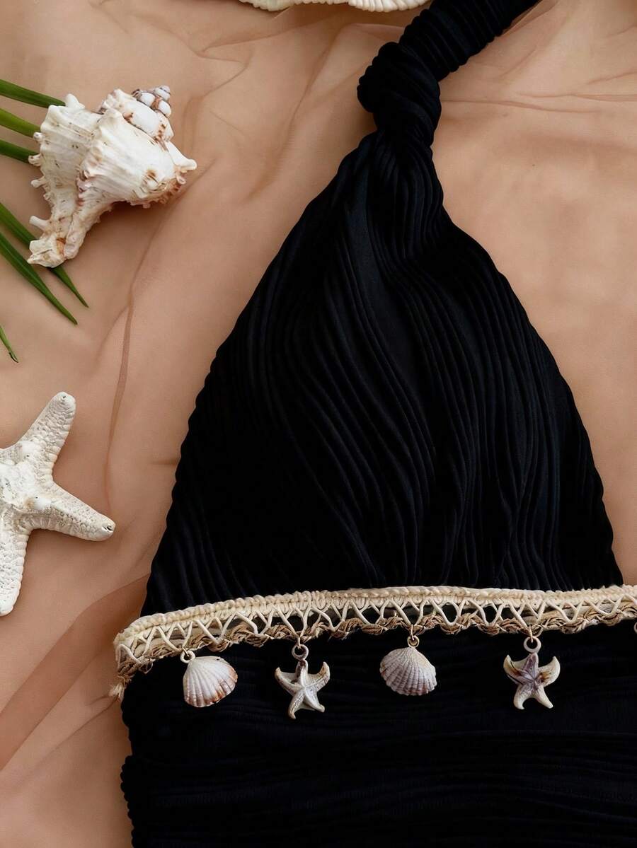 Shelby™ | Shell Tie-Back Halter Dress