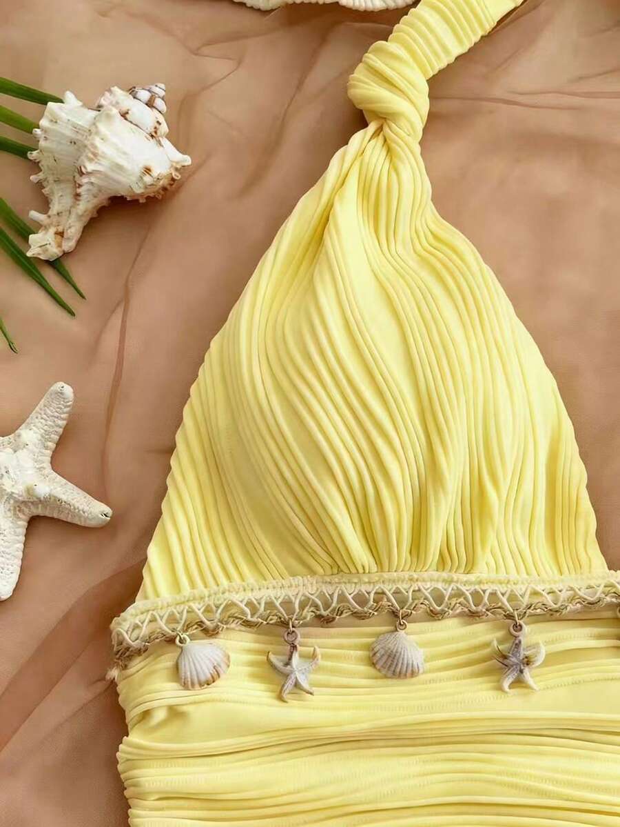 Shelby™ | Shell Tie-Back Halter Dress