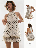 Maren™ | Plaid Ruffle Halter Mini Dress