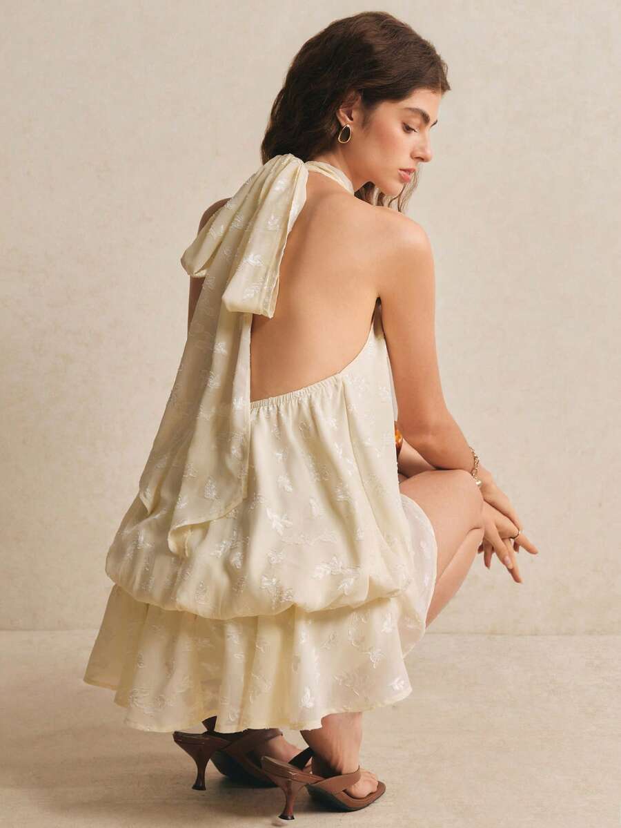 Maren™ | Plaid Ruffle Halter Mini Dress