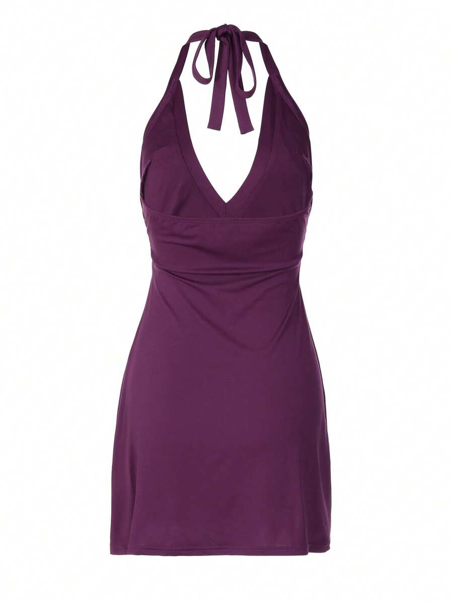 Vivian™ | Ruched V-Neck Mini Dress