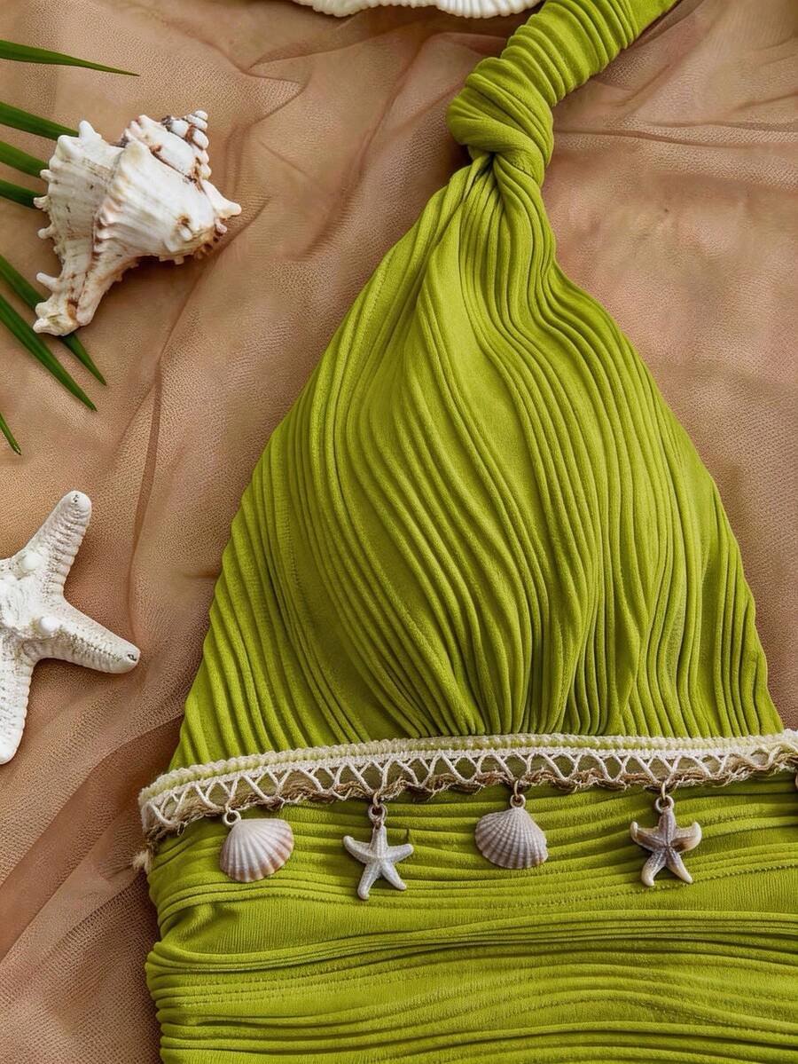 Shelby™ | Shell Tie-Back Halter Dress